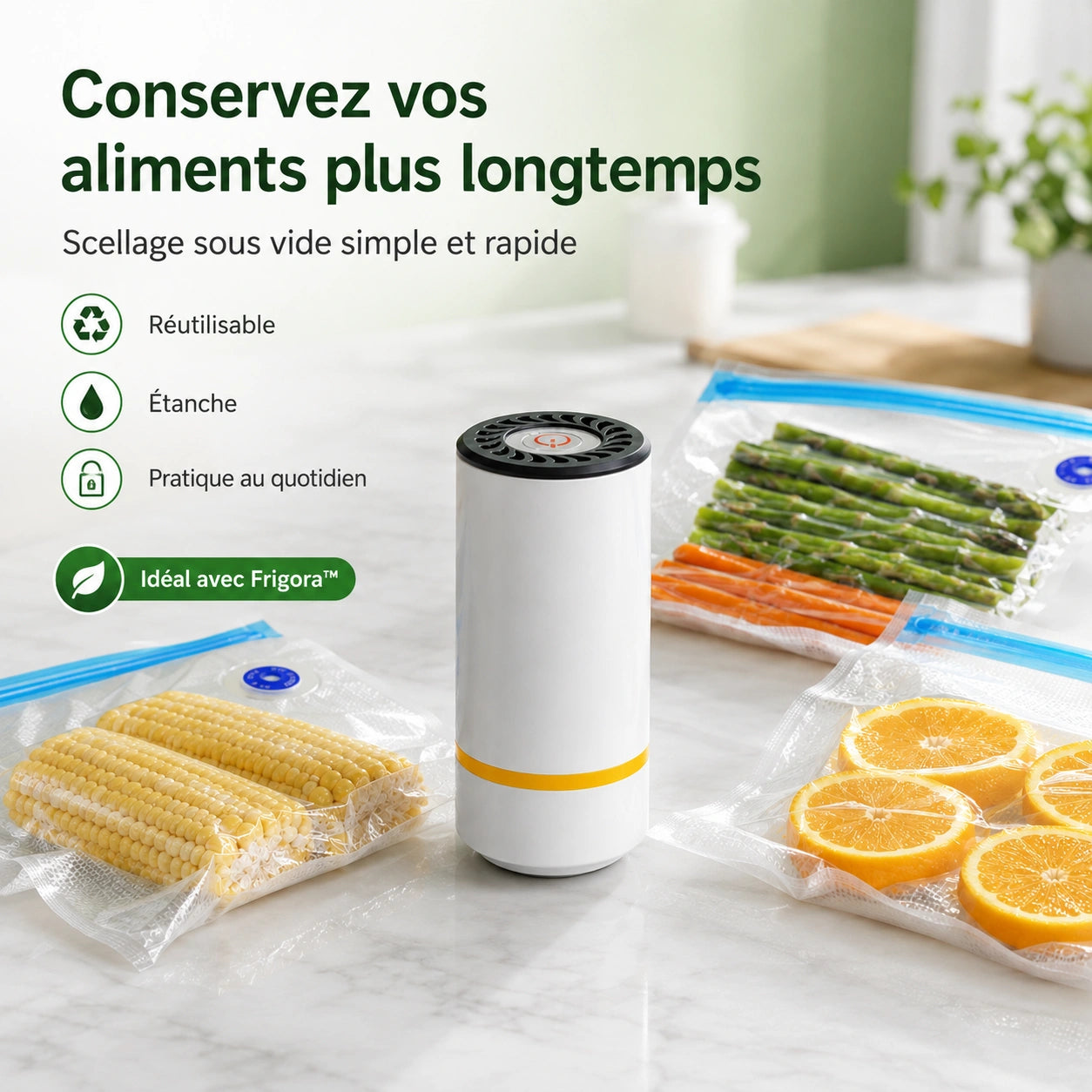 AirSeal™ – Vos aliments frais 5x plus longtemps, sans frigo
